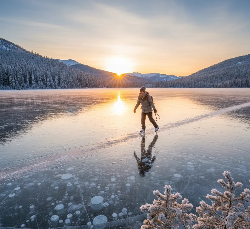 Eislaufen auf zugefrorenen Seen: Magie, Sicherheit und Naturgenuss