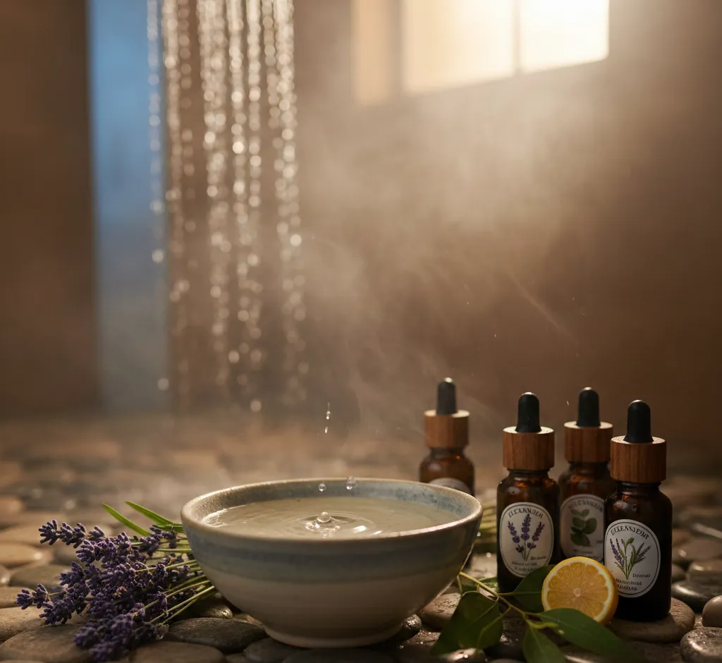Entspannung pur: Die transformative Kraft einer warmen Dusche mit aromatischen Duftölen