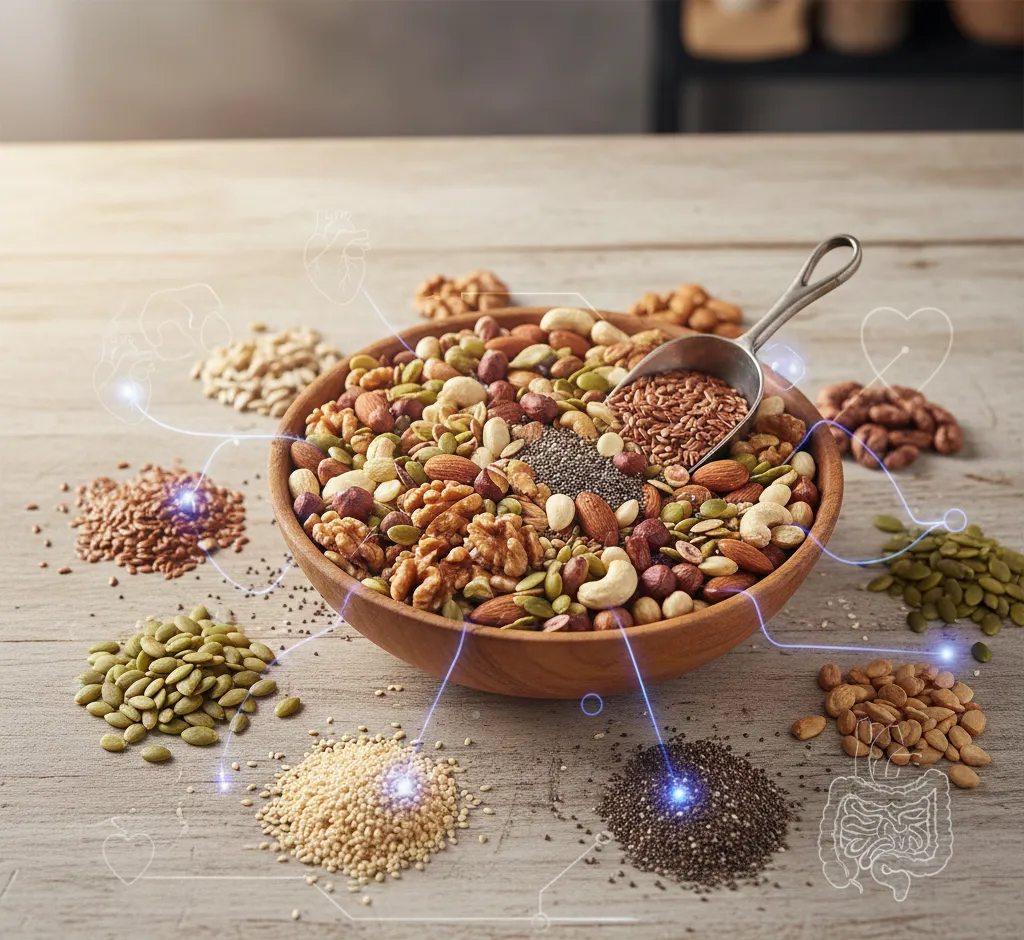 Nüsse und Samen als Ballaststoff-Booster: So profitieren Darm, Herz und Stoffwechsel