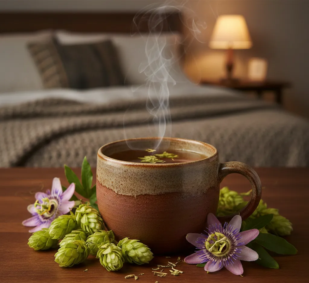 Sanfte Nachtruhe: Die Wissenschaft hinter Hopfen und Passionsblume in Ihrem Schlaftee