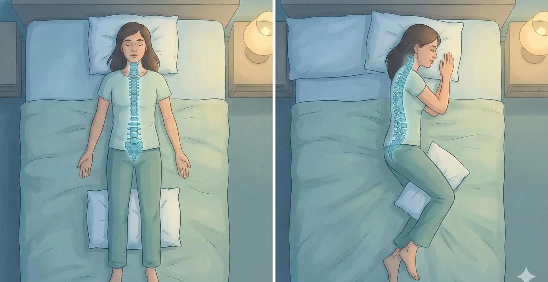 Schlafpositionen wechseln bei Rückenschmerzen: So entlastest du deine Wirbelsäule in der Nacht