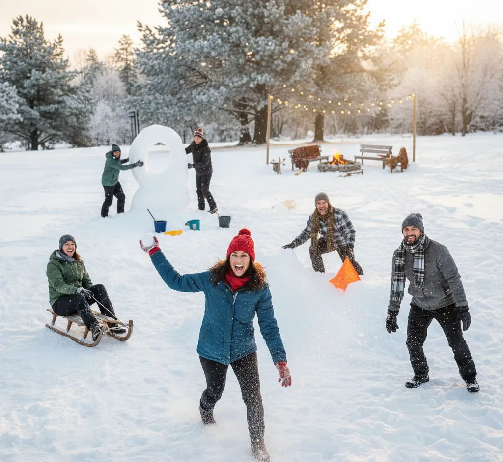 Schneeballschlachten und Glühwein-Olympiaden: Die besten Schneespiele für Erwachsene