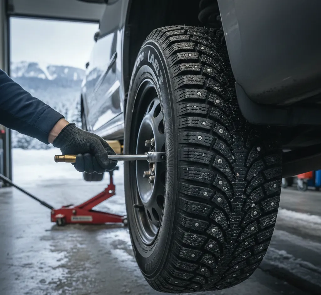 Winterreifen mit Spikes montieren: Sicher durch Eis und Schnee